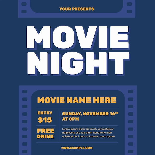 Movie Cinema Night Flyer Banner Template