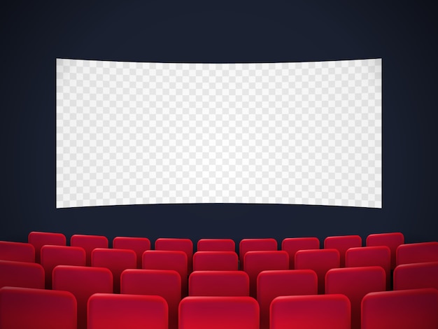 Vector movie cinema premiere poster design with white screen