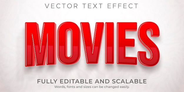 Movie cinema text effect editable film and show style