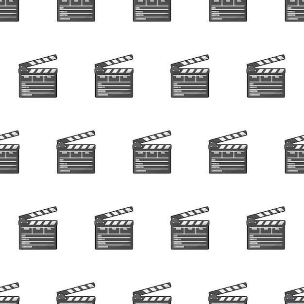 Movie clapper board seamless pattern