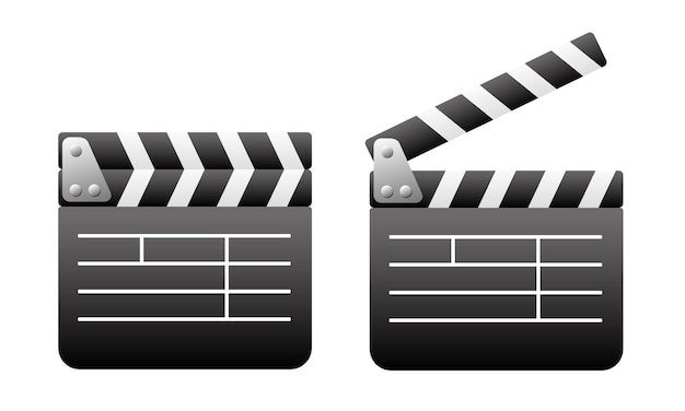 Movie Clapper Board Vector clipart isolated on white background