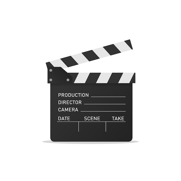 Vector movie clapper isolated on white background. open clapperboard. vector eps 10