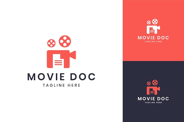 Movie document negative space logo design