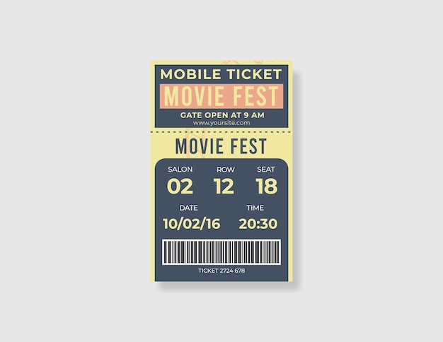 Vector movie e ticket template