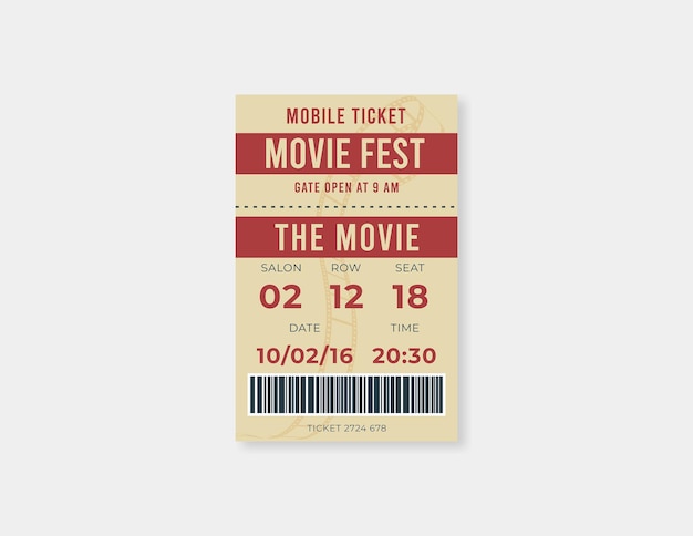 Movie e ticket template