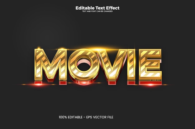 Vector movie editable text effect in modern trend style premium vector