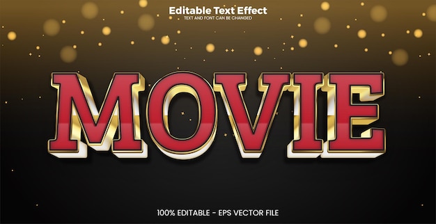 Vector movie editable text effect in modern trend style