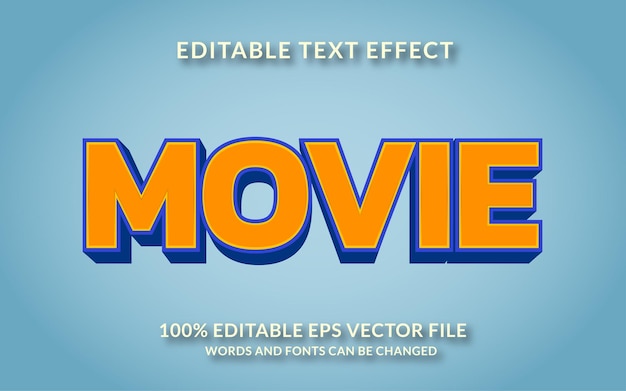 Movie editable text effect