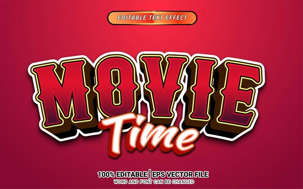 Movie elegant 3d editable text effect template design