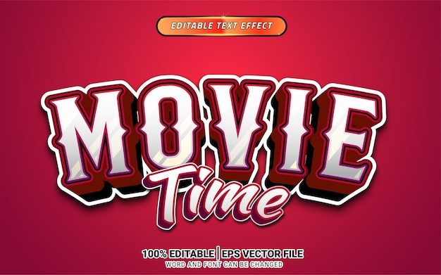 Movie elegant 3d editable text effect template design