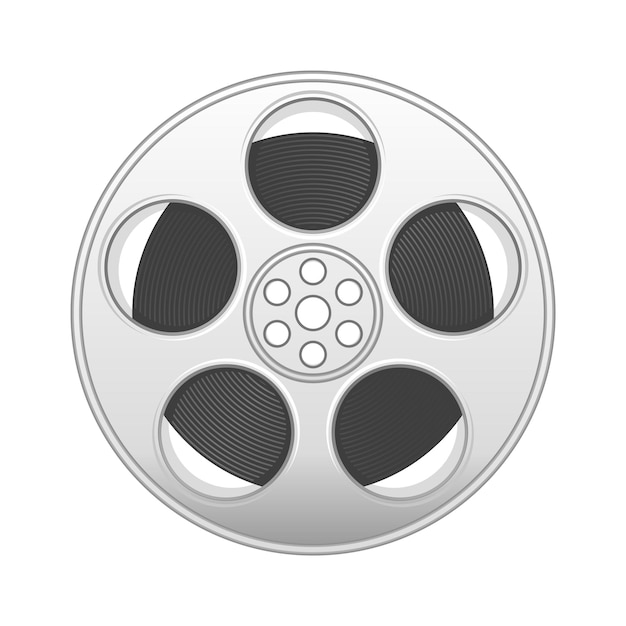 Movie film reel on white background