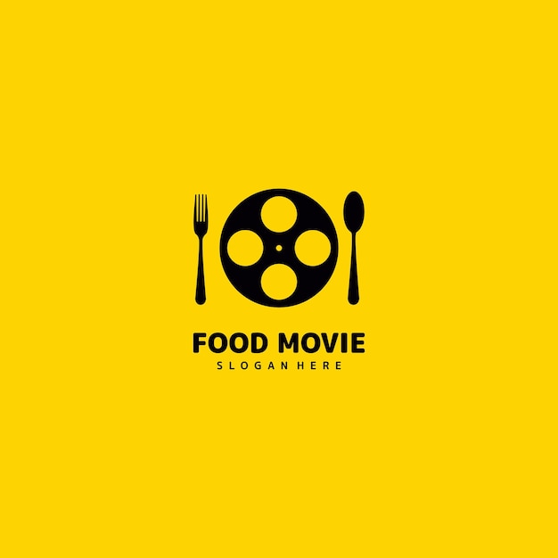 Rotolo di pellicola per film con logo alimentare con modello icona logo cucchiaio e forchetta