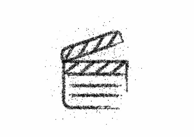 Movie maker - particle clapper board, isolated on abstract vector background