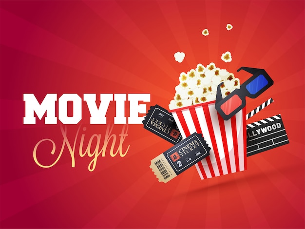 Vector movie night concept