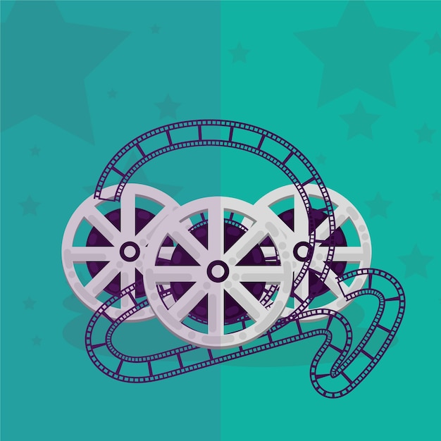 Movie night flat vector illustration