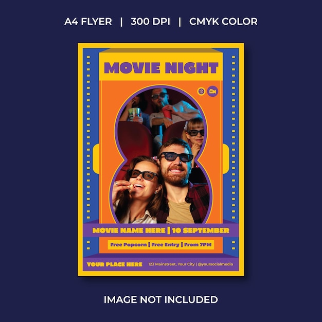 Vector movie night flyer