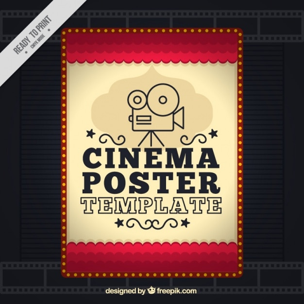 Vettore poster del film in stile vintage