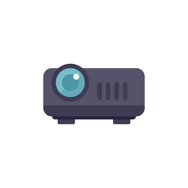 Movie projector icon flat vector Video montage Motion edit isolated