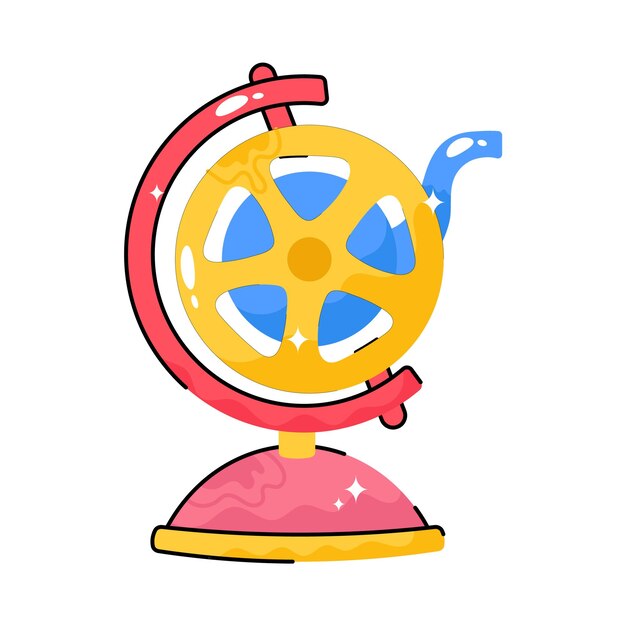 Movie reel doodle vector filled outline sticker eps 10 file