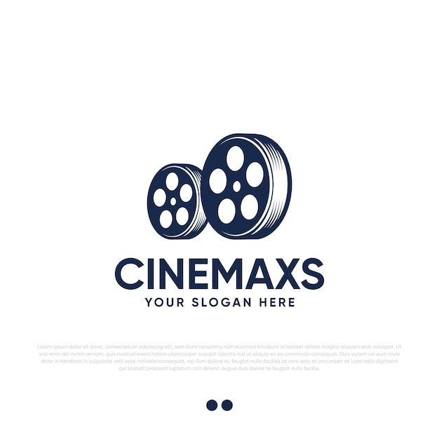 Movie Reel logo ontwerp premium vector