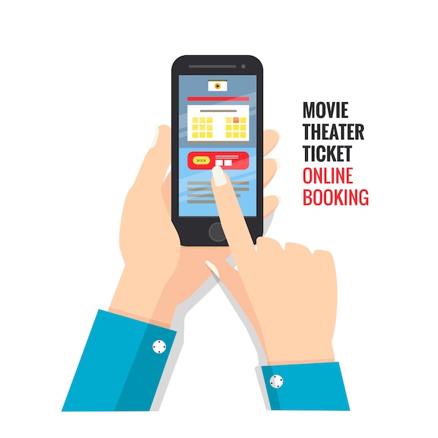 Movie theater ticket online booking via smartphone