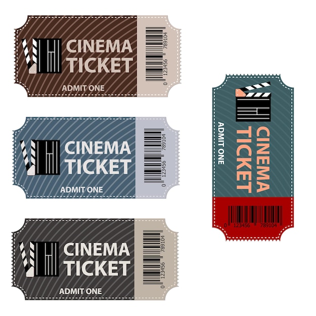 Movie ticket. Cinema tickets isolated.