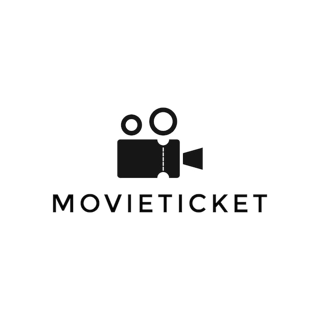 Movie ticket logo design template