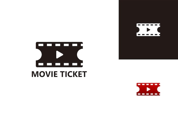 Movie ticket logo template design vector emblem design concept creative symbol icon