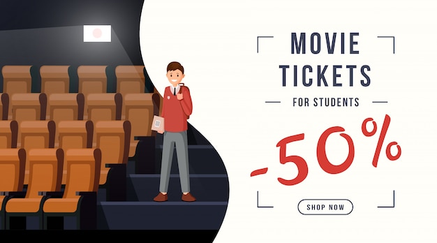 Movie tickets discount banner