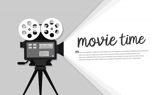 Movie time flat concept. cinema