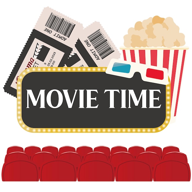 movie time movie theater chairs icon vector illustration symbol