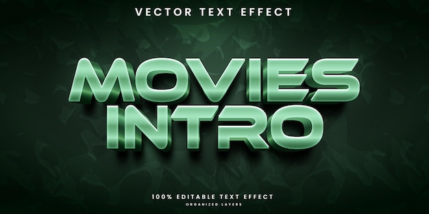 Movies editable text effect