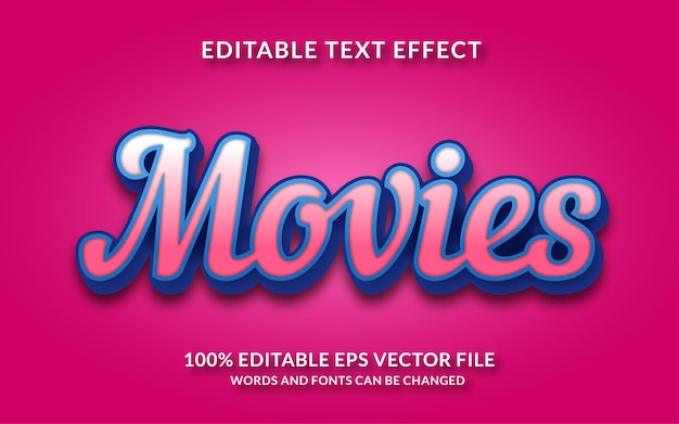 Movies editable text effect
