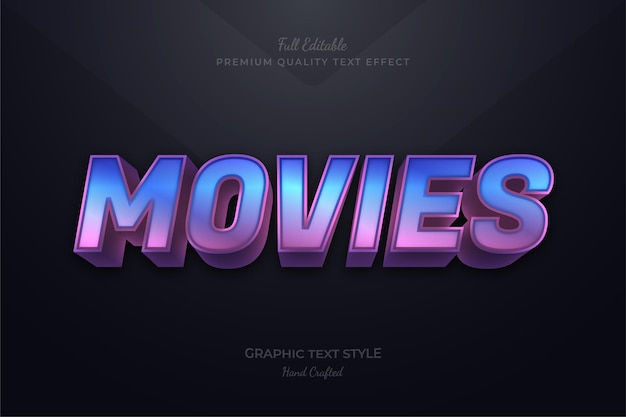 Movies Gradient Editable Premium Text Effect