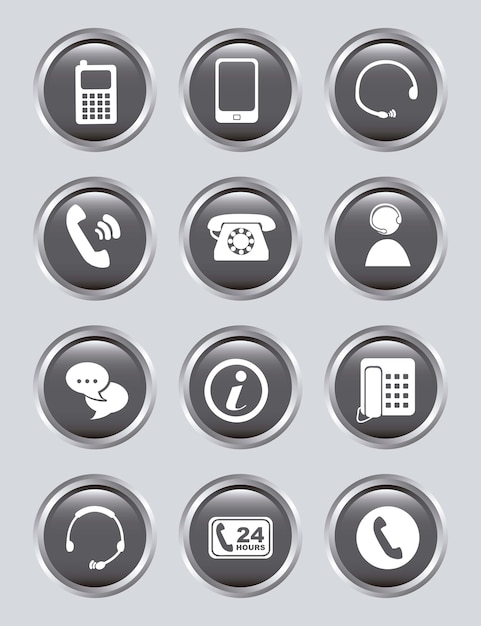 Movile icons over gray background vector illustration