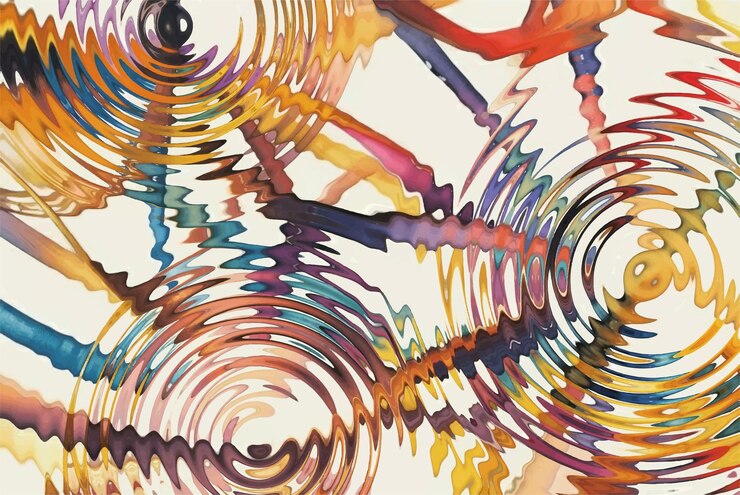 Vector moving colorful lines of abstract background