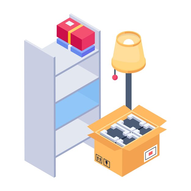 moving home isometric icons