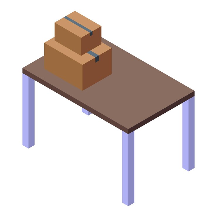 Vector moving house services table box icon isometric vector move home service pack
