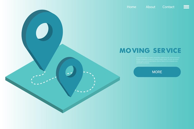 Vector moving house services  vector web banner with maping pin