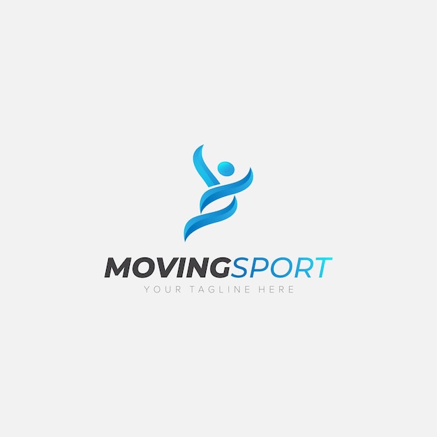 Logo sportivo in movimento per persone attive