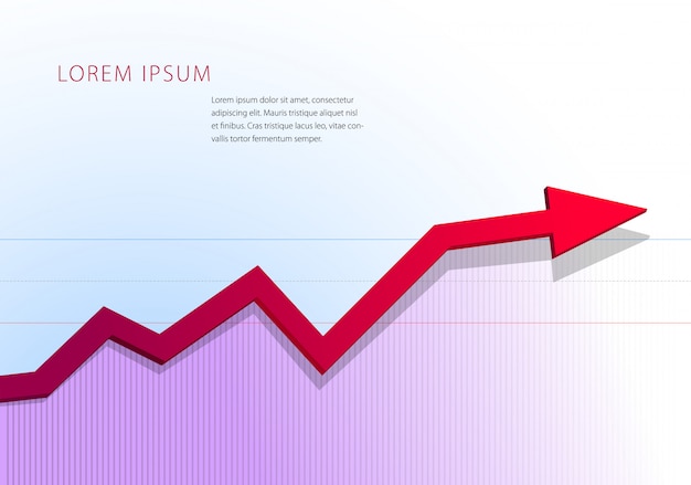 Vector moving up arrow charts. financial or statistic graph template.