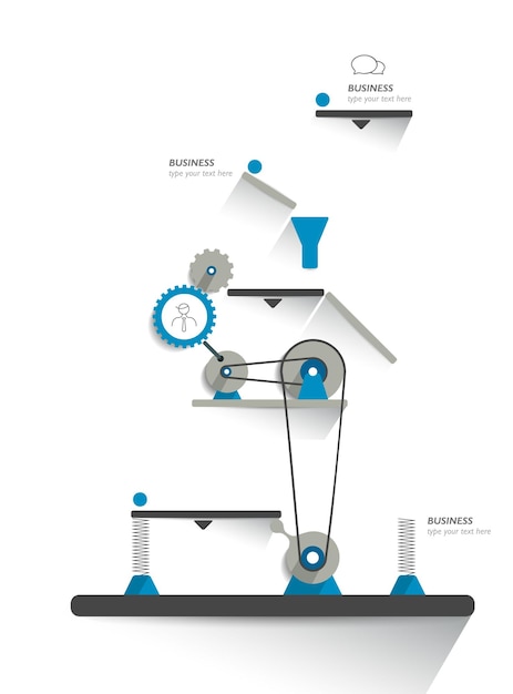 Moving working mechanism infographics robotic diagram scheme vector illustration