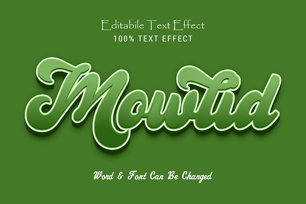 Mowlid-teksteffect, komisch lettertype, woord en lettertype kunnen worden gewijzigd