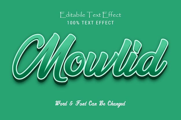 Mowlid text effect comic font style word and font can be changed