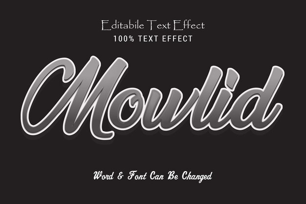 Mowlid text effect comic font style word and font can be changed