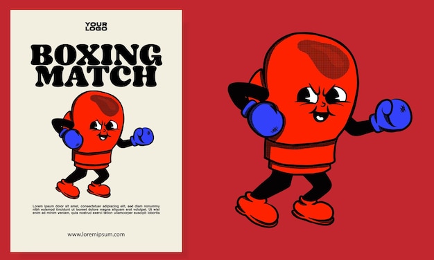 Moxing match poster flyers illustratie