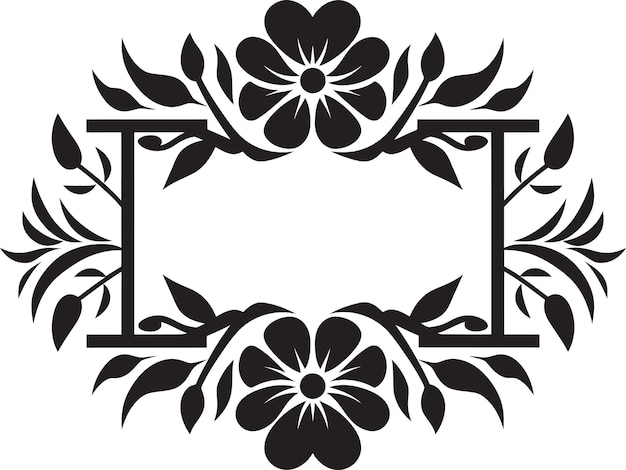 Vector mozaïek bloemblaadjes geometrische bloemen tegels icon ingewikkeld patroon zwart vector logo met bloemen