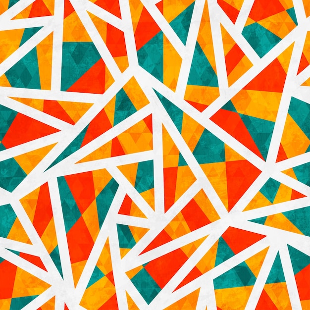 Mozaïek driehoek naadloos patroon met grunge effect