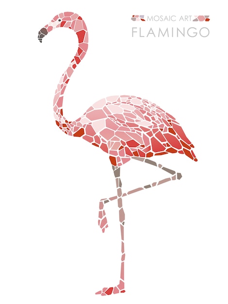 Mozaïek roze flamingo