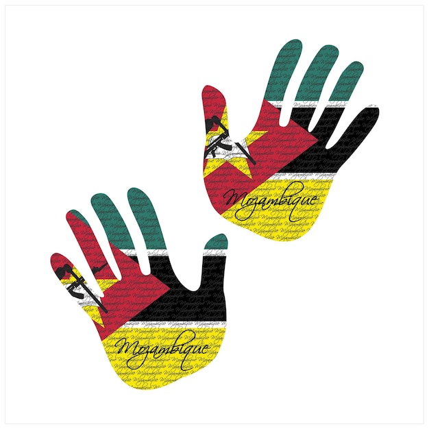Mozambique flag hand vector